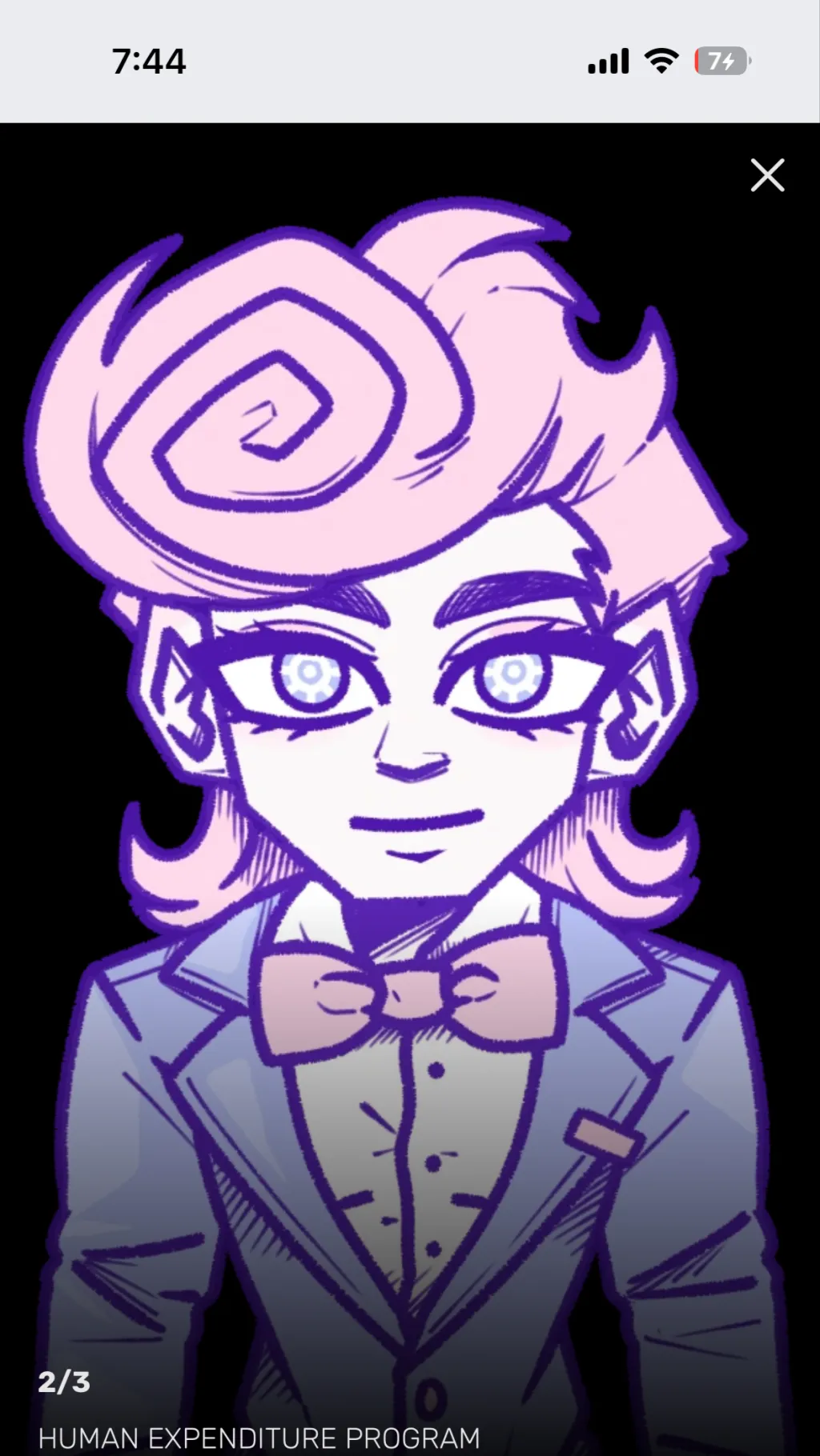 ai character: Harvey Milton fry  background