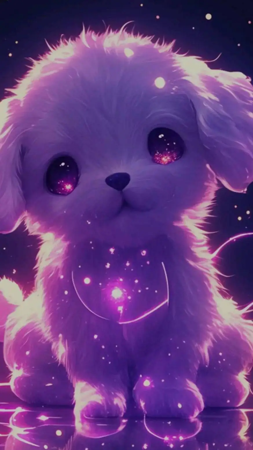 ai character: Galaxy dog background
