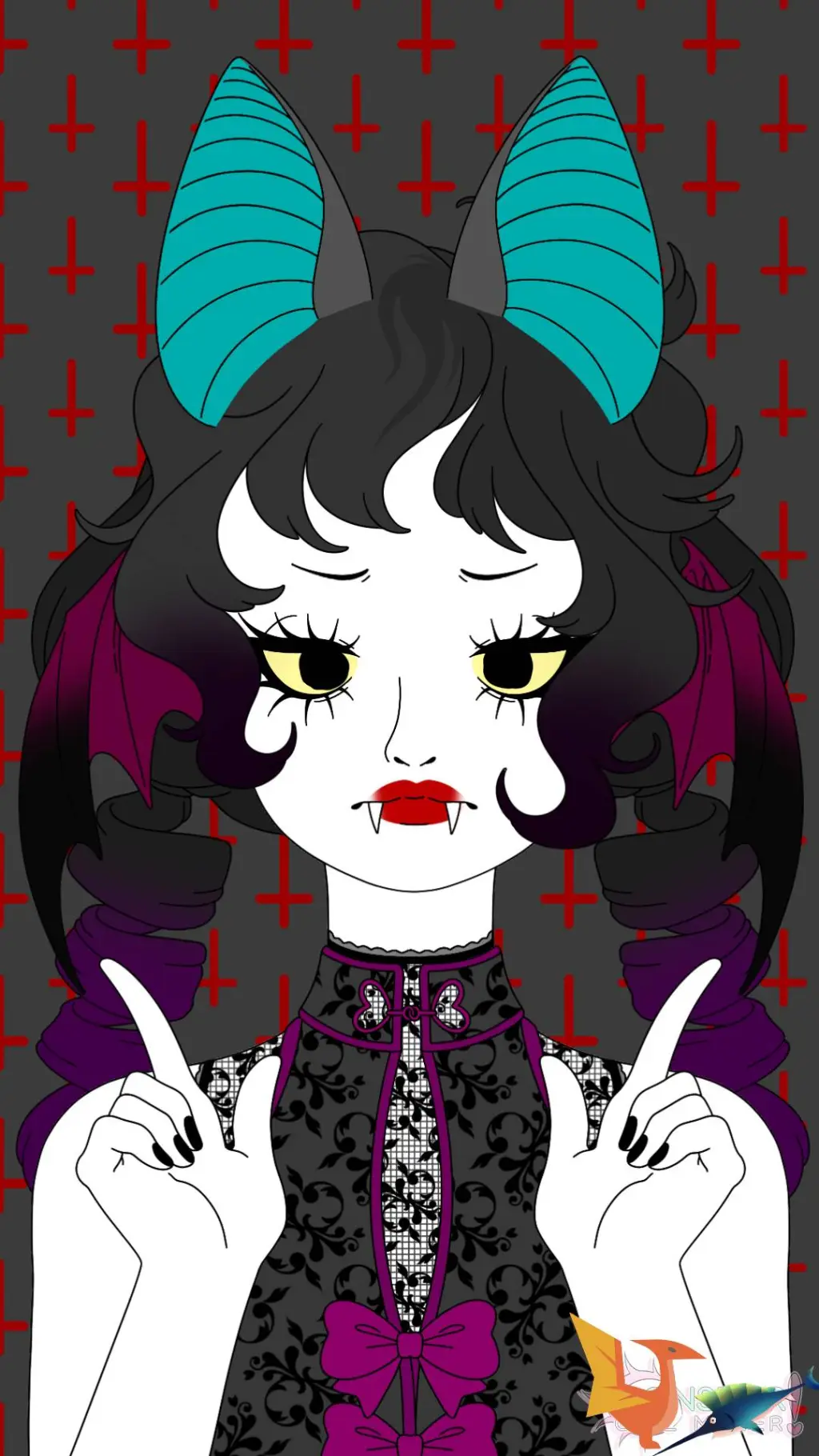 ai character: Lyria 🦇 background