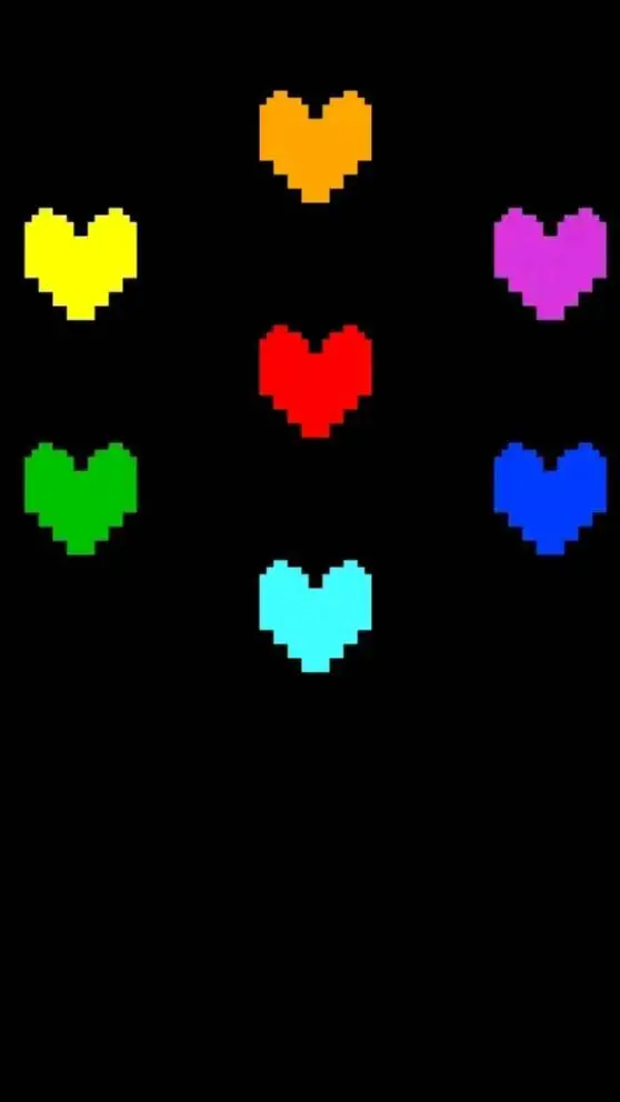 ai character: the six Soul 💙❤️🩵💛 background