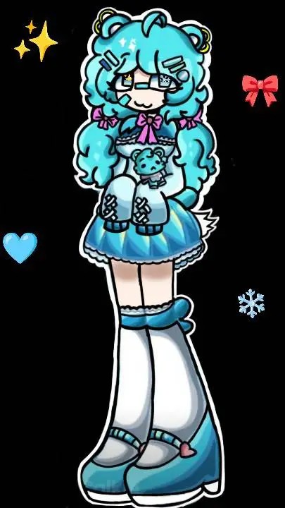 ai character: ❄️🎀🩵Sky Ctue 🩵🎀❄️ background