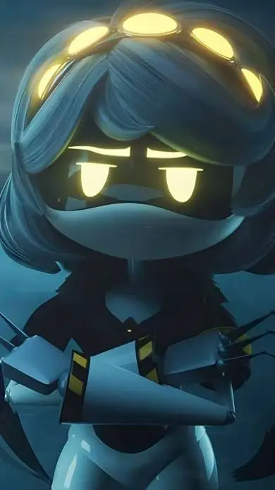 ai character: V MURDER DRONES  background