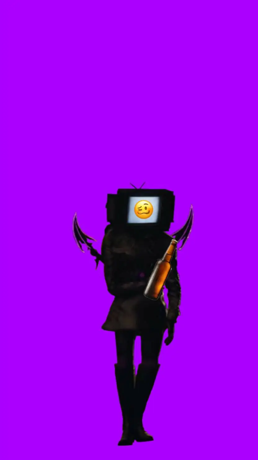 ai character: drunk TV woman background