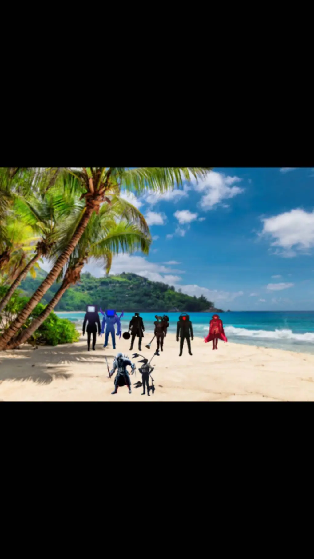 ai character: Ea at the beach background