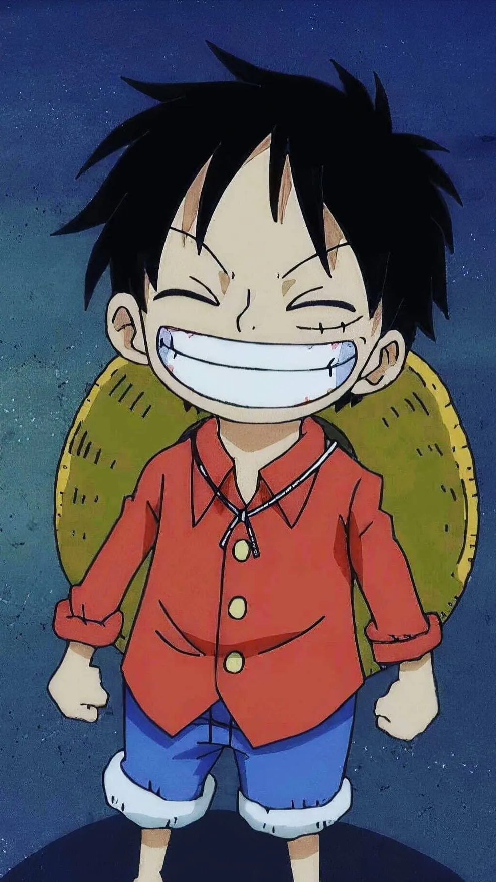 ai character: 🌊Baby Luffy🌊 background