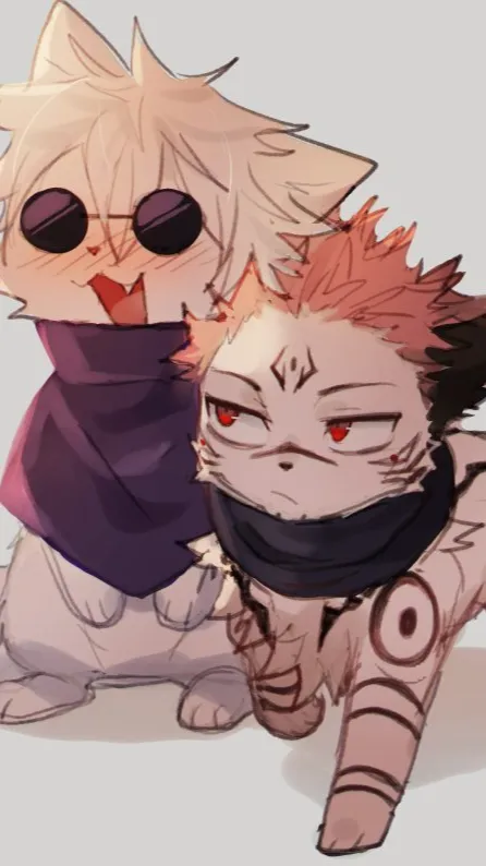 ai character: Cat Gojo+sukuna💢 background