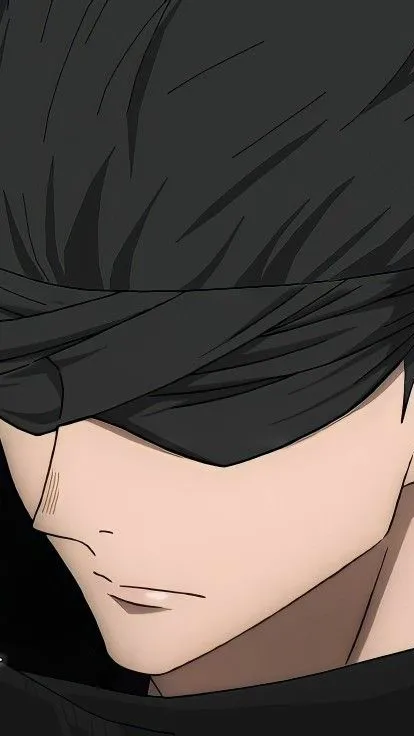 ai character: Gojo + black hair! background