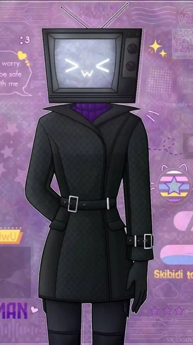 ai character: Tv woman  background