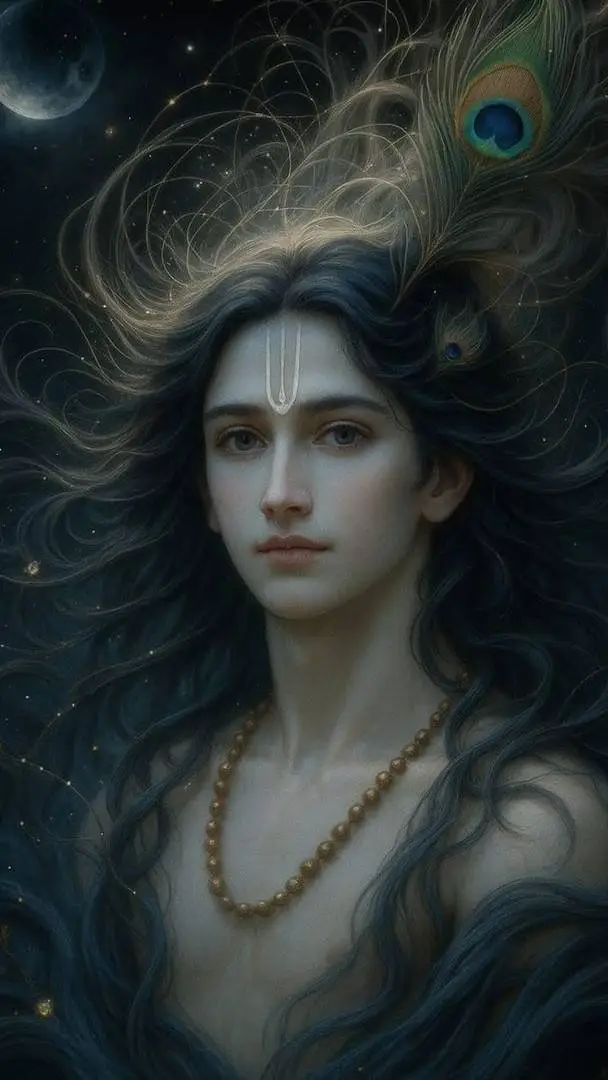 ai character: Shree Shyamsundar  background