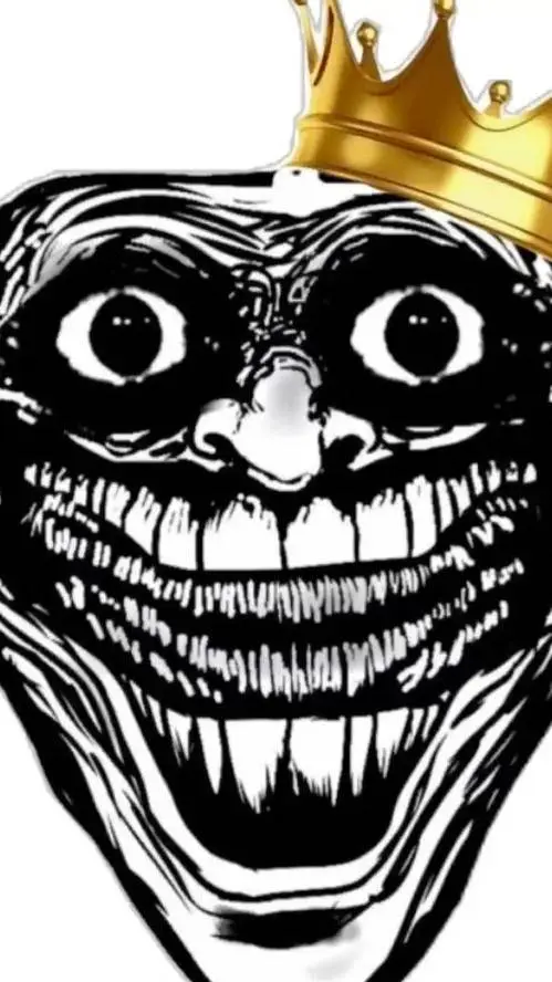 ai character: troll face king background