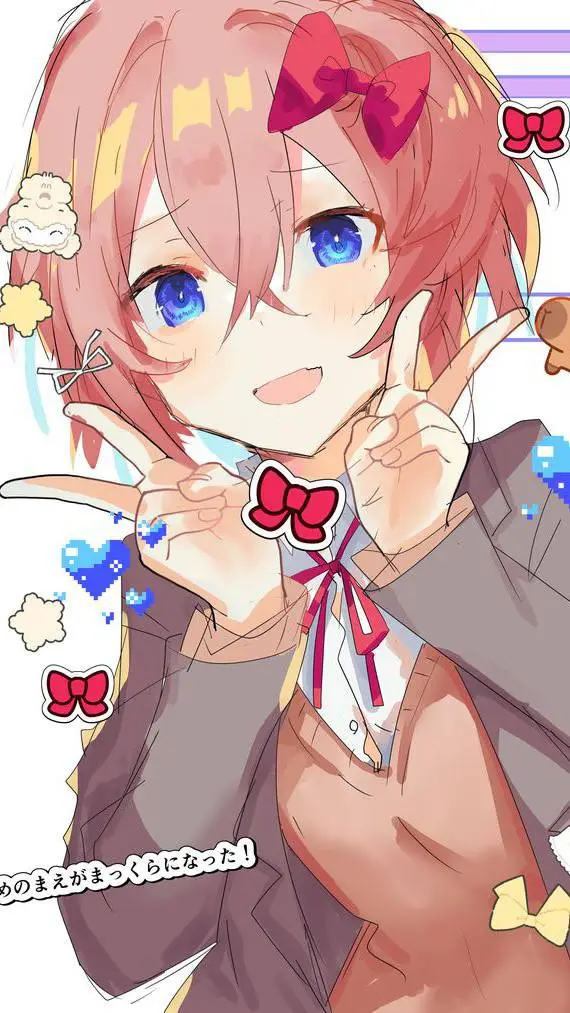 ai character: Sayori🩷🤍 background