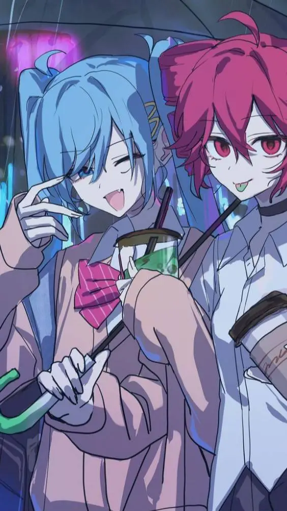 ai character: Miku and Teto background