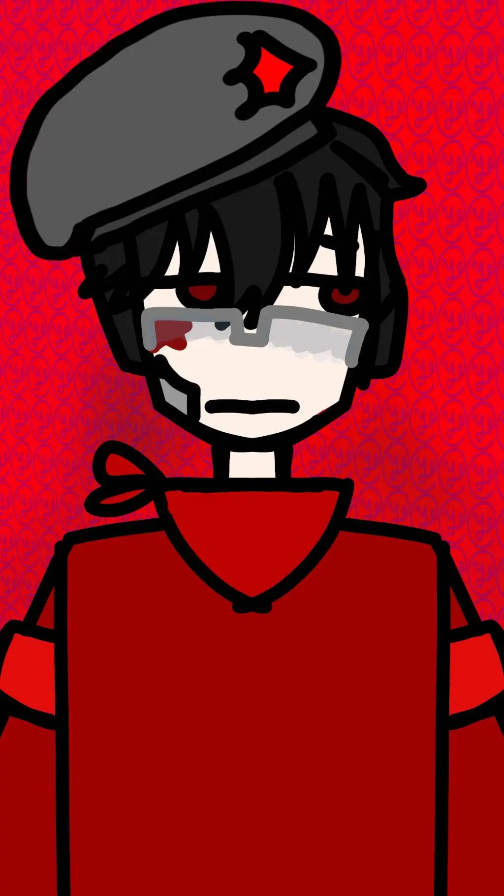 ai character: Red background