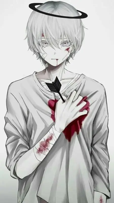 ai character: broken heart background