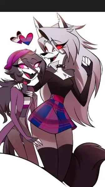 ai character: loona&Octavia💜🖤🤍❤️ background
