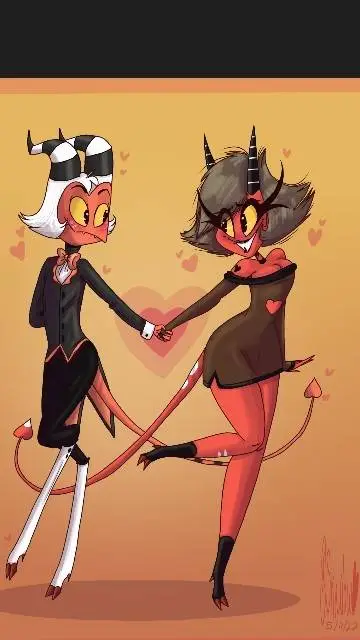 ai character: m&m ❤️🤍❤️🖤 background