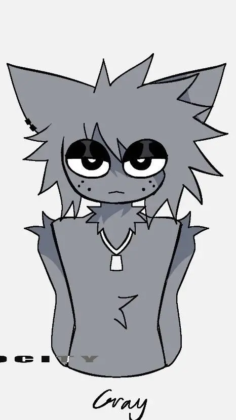 ai character: Gray background