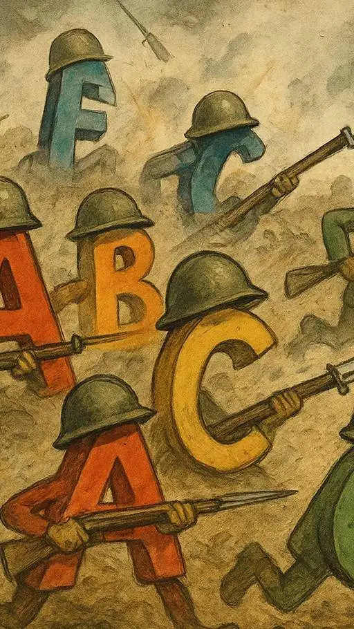 ai character: Alphabet War background