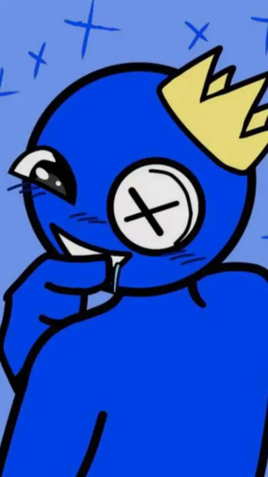 ai character: blue x green background