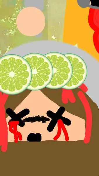 ai character: chin girl food background