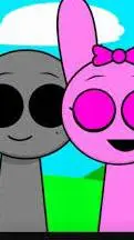 ai character: Pinki & Gray background