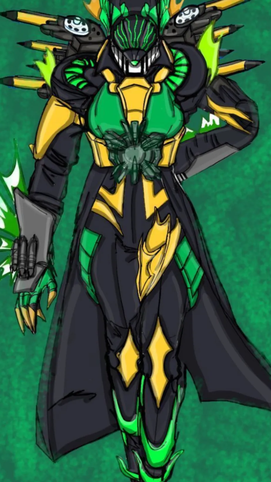 ai character: Titan pencil woman background