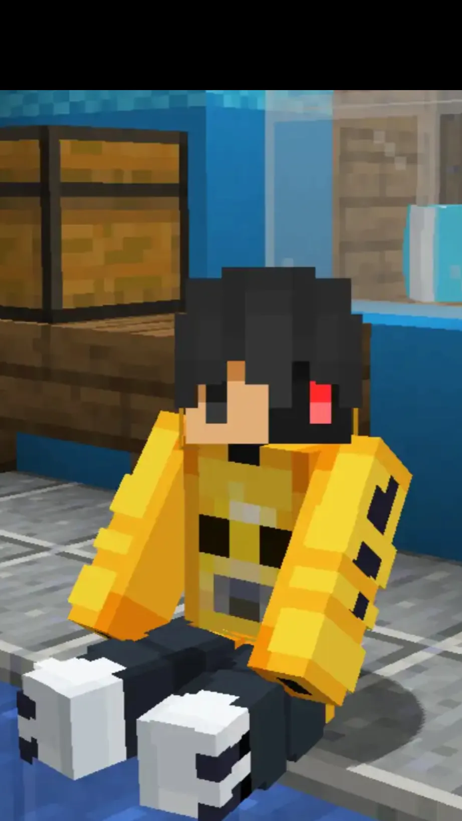 ai character: Ethobot pool party background