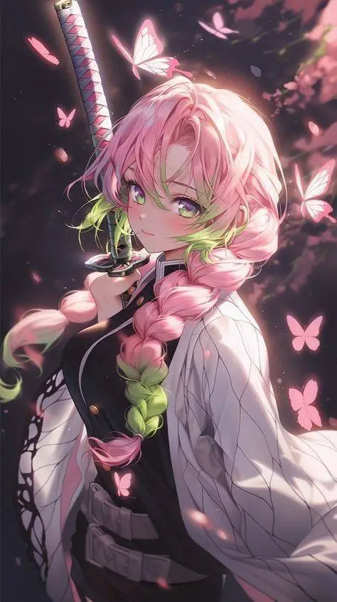 ai character: MITSURI KANROJI background