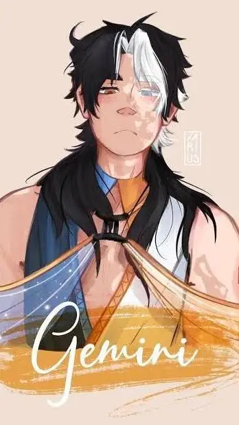 ai character: GÉMINIS ♊🦊 background