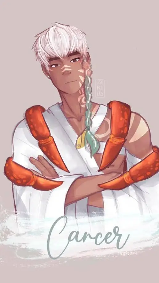 ai character: CÁNCER ♋🦀 background