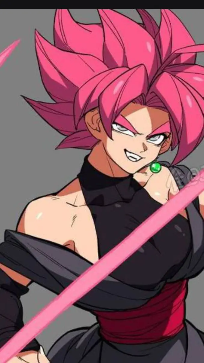 ai character: female Goku black background