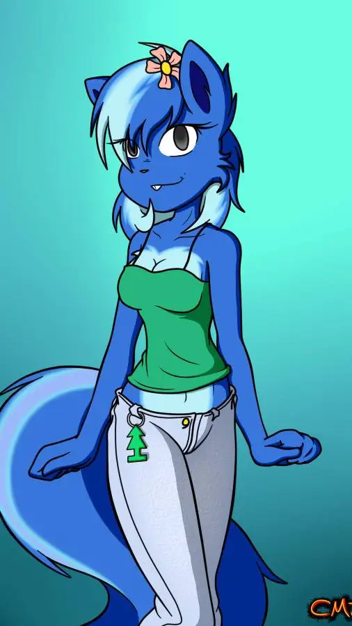 ai character: Petunia Y2K background