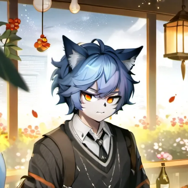 chat with ai character: blue kit boy