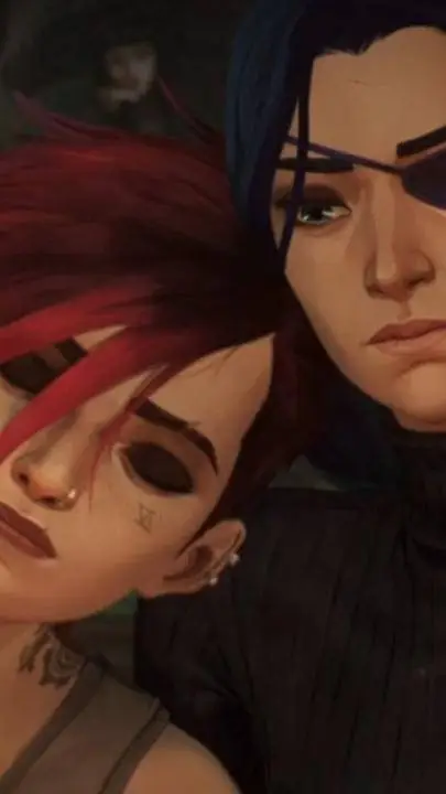 ai character: Vi and Caitlyn  background