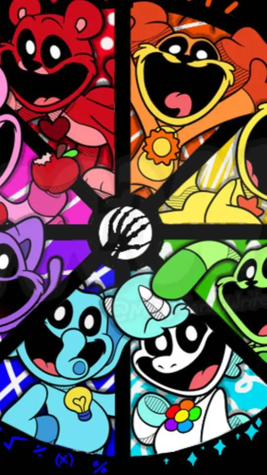 ai character: smiling critters  background