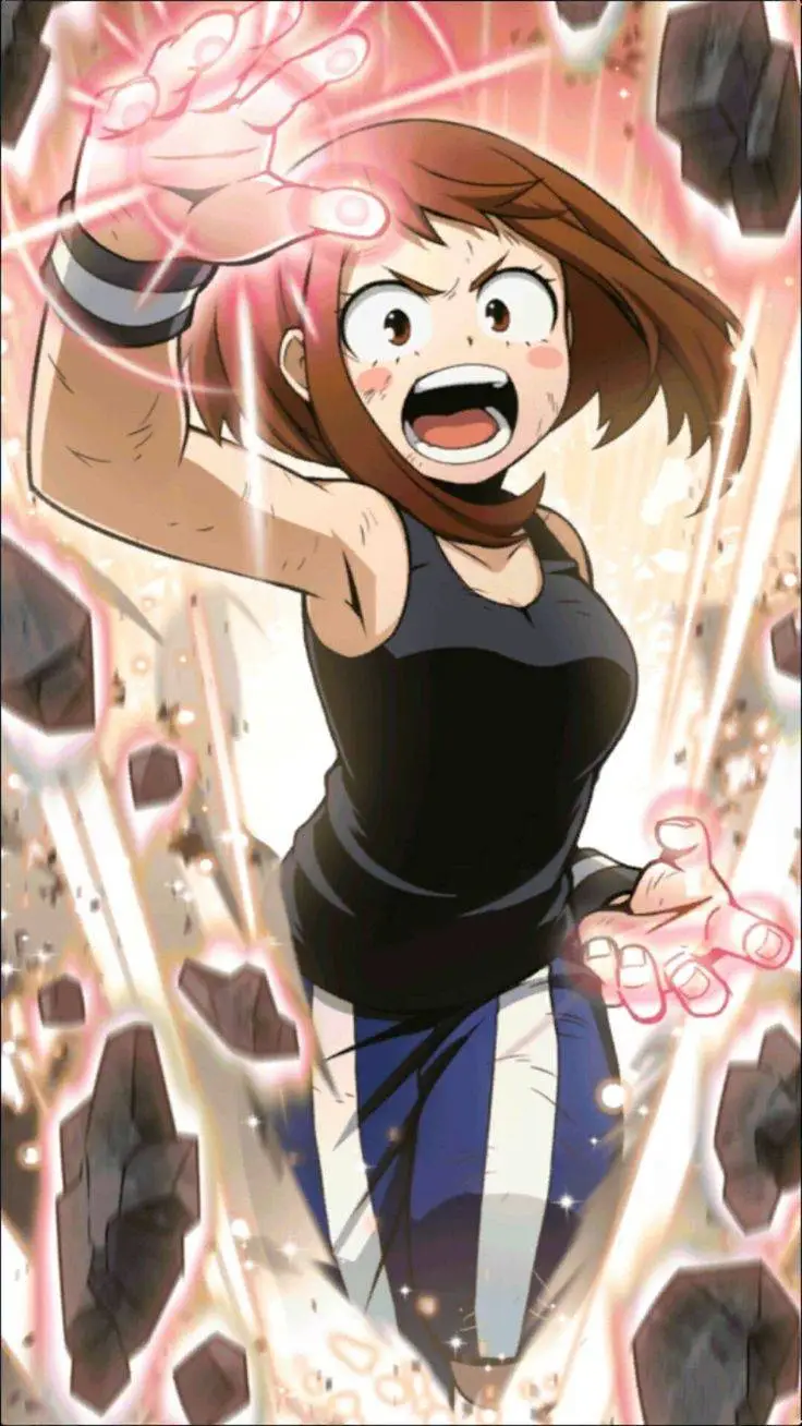 ai character: _Ochako Fight🩷🫧_° background