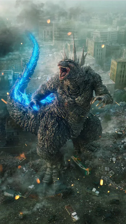 ai character: Godzilla￼ background