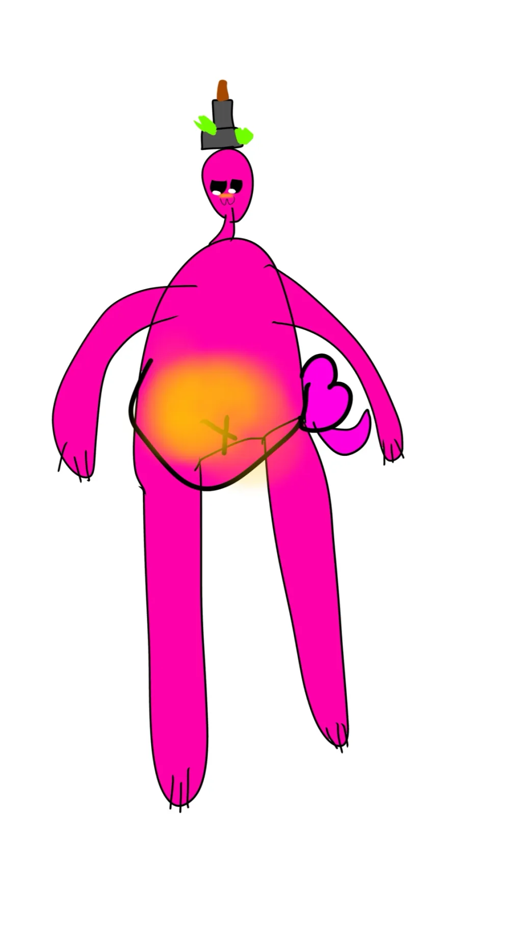 ai character: Mr unnerving peach background