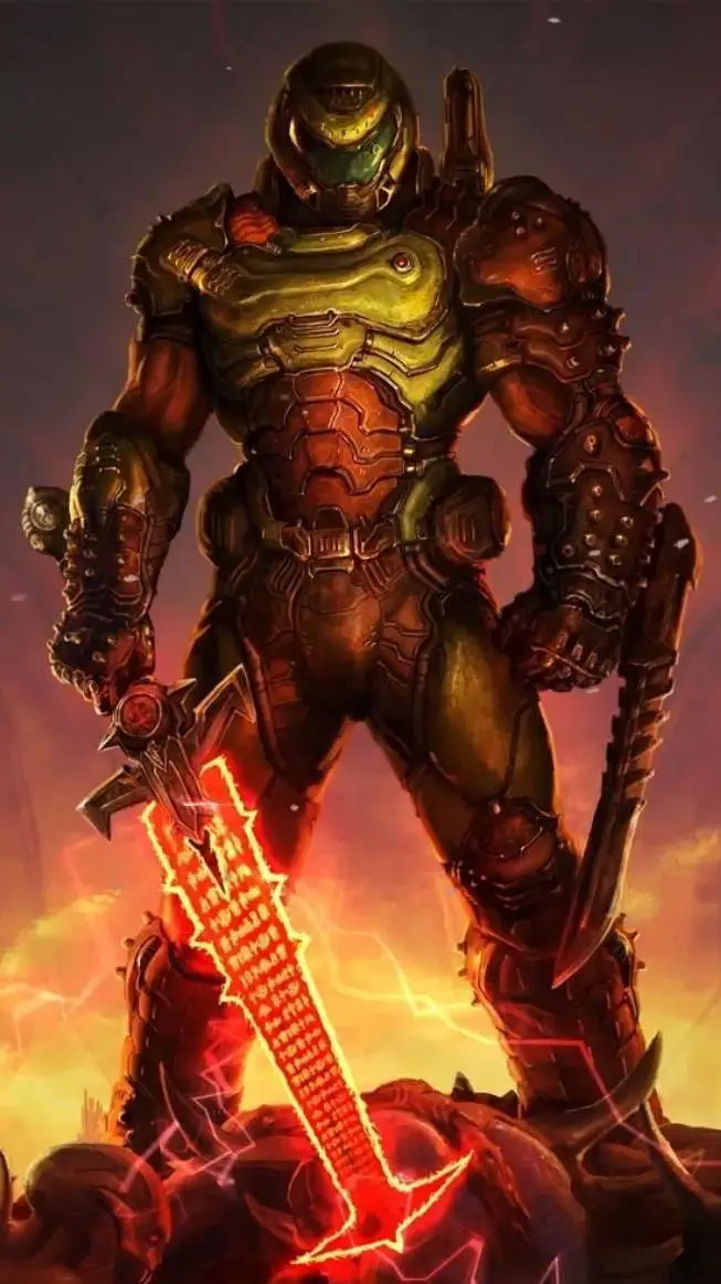 ai character: doom slayer  background