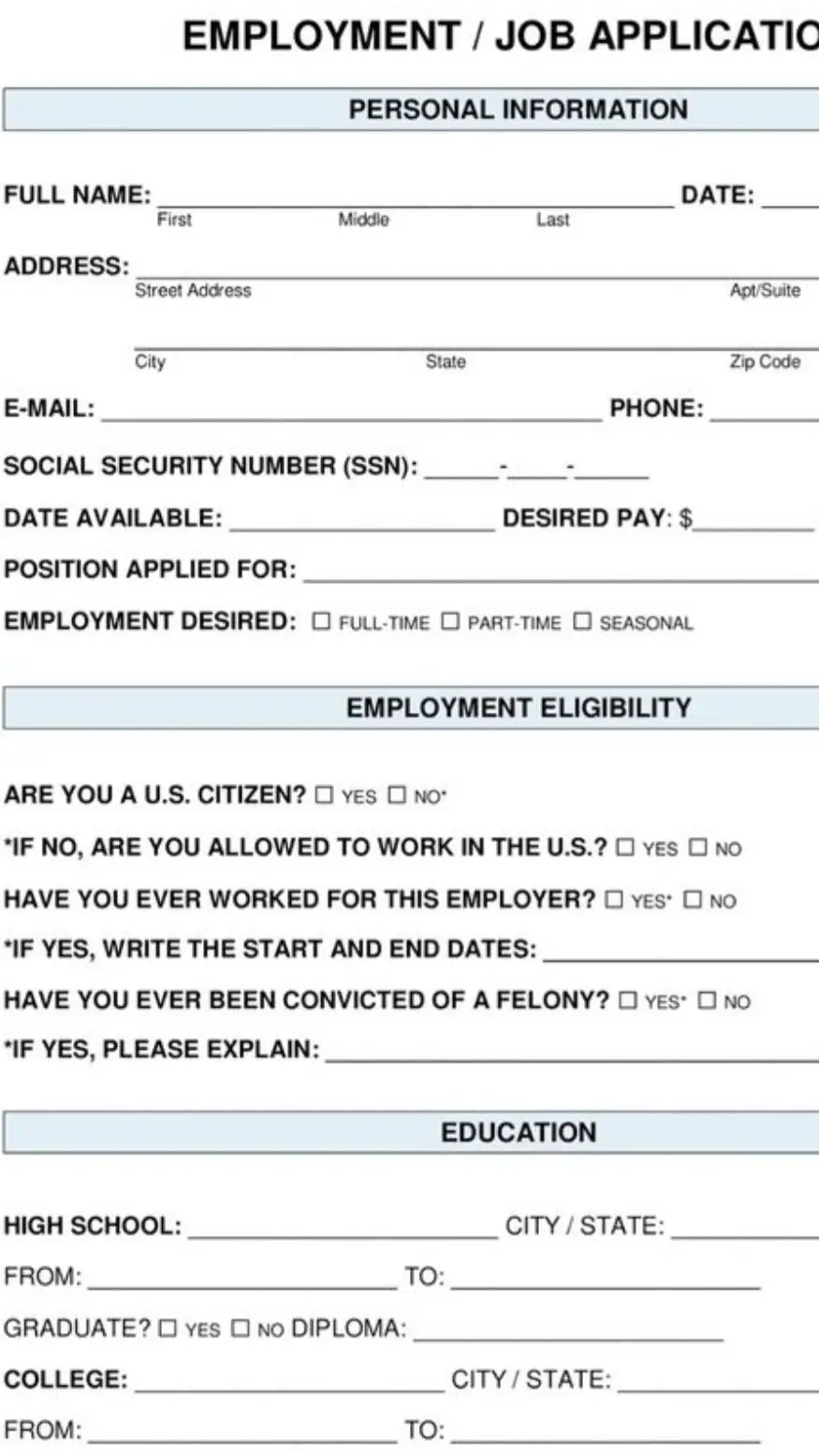 ai character: job application background