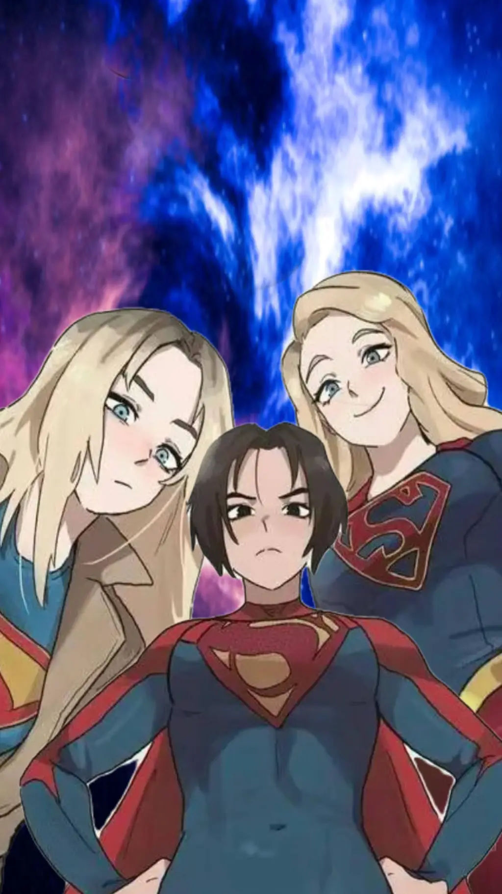 ai character: Supergirl trio  background