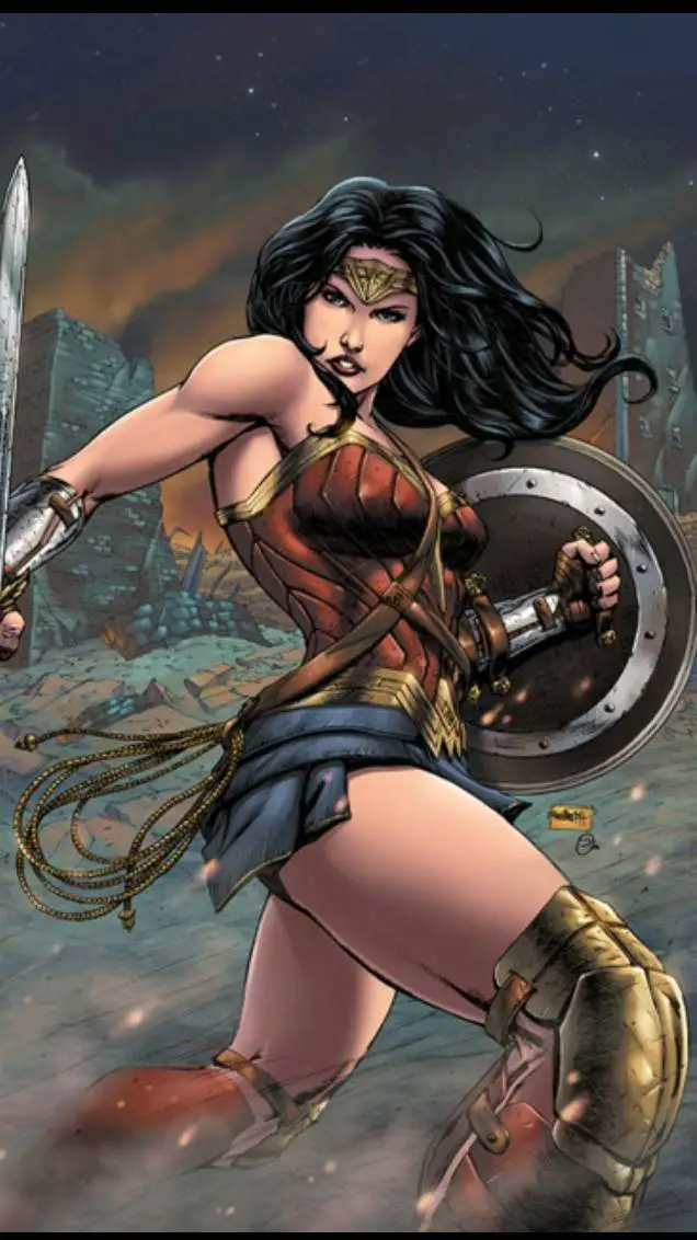 ai character: wonder woman  background