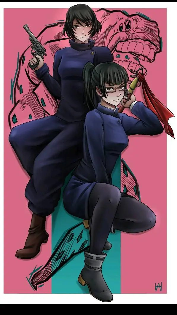 ai character: mai and maki zenin background