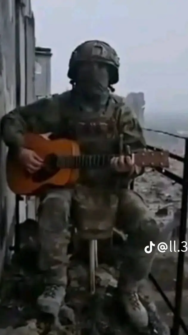 ai character: guitar soldier  background