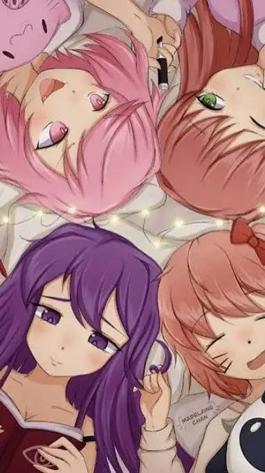 ai character: DDLC SLEEPOVER background