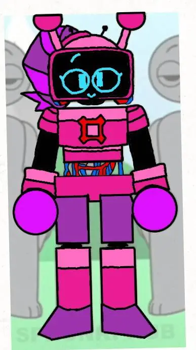 ai character: Pink-Bot Sprunkie background