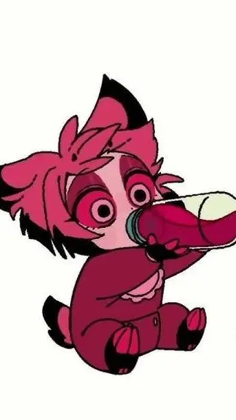 ai character: baby Alastor:D background