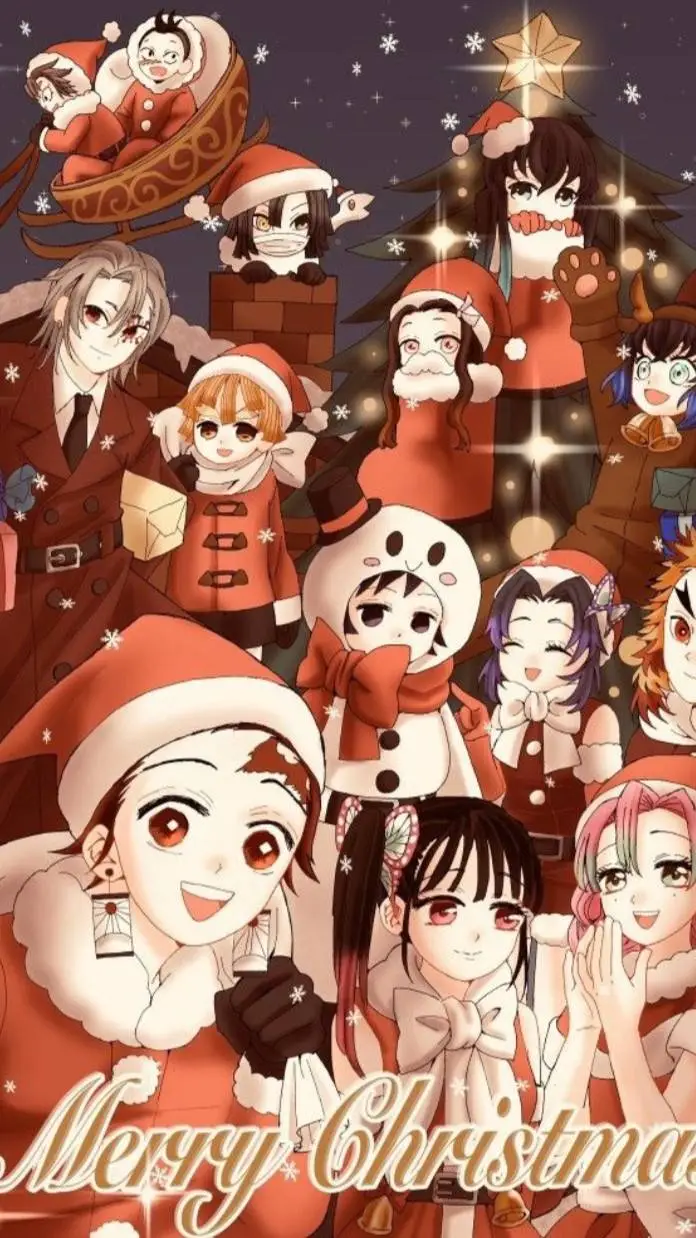 ai character: Kny Christmas  background
