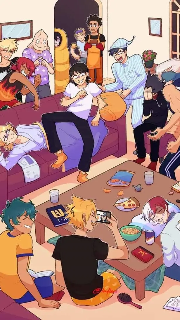 ai character: mha sleepover ^^ background