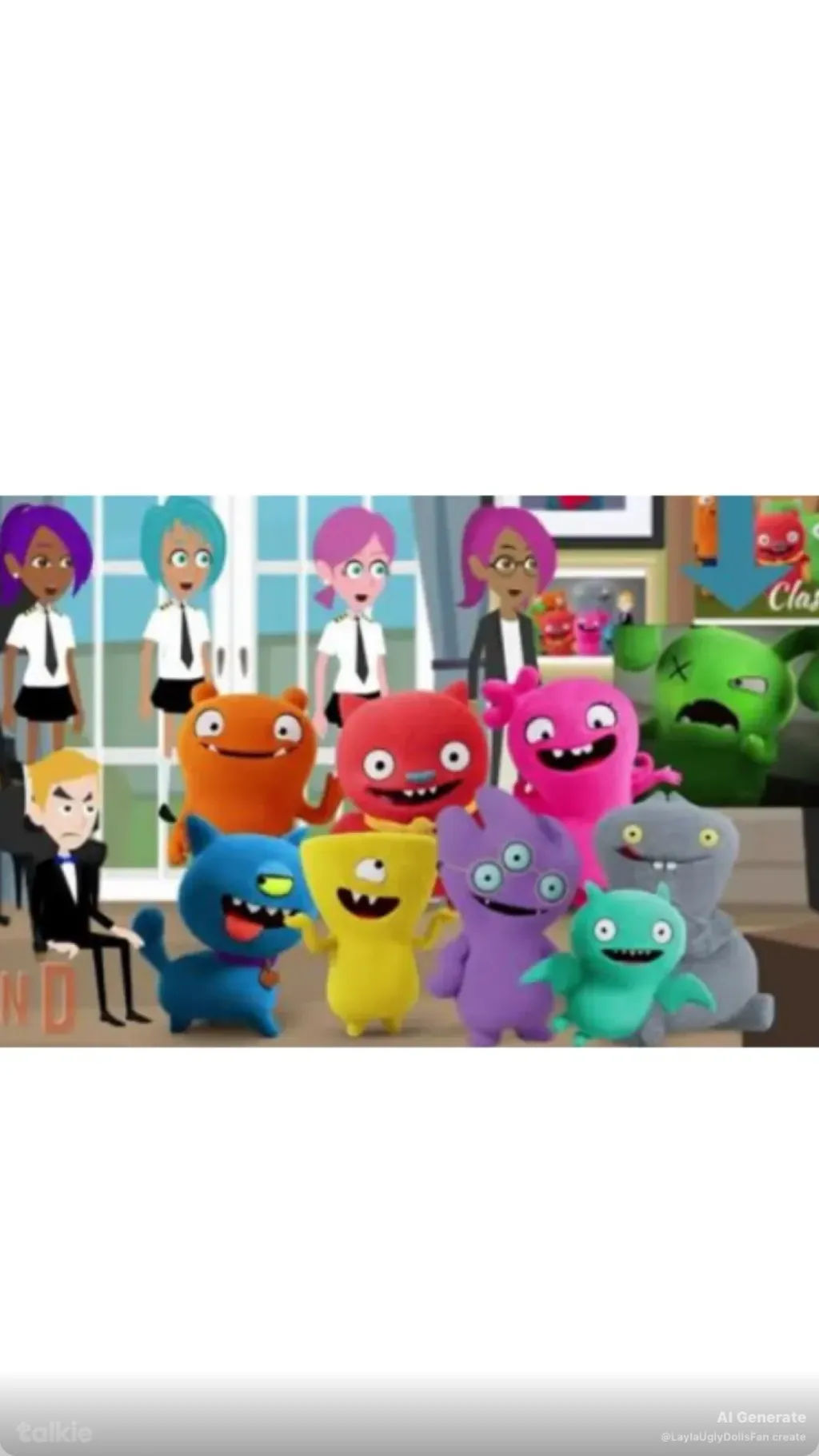 ai character: Uglydolls Vyond: background